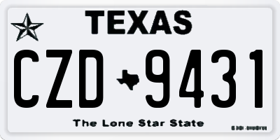 TX license plate CZD9431