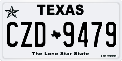 TX license plate CZD9479