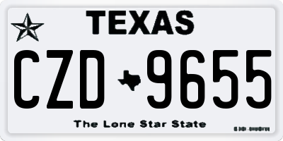 TX license plate CZD9655