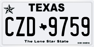TX license plate CZD9759