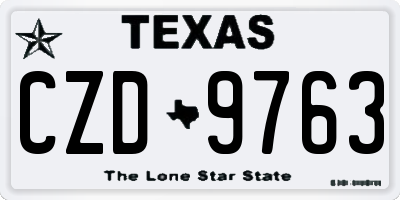 TX license plate CZD9763