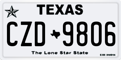 TX license plate CZD9806
