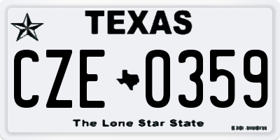TX license plate CZE0359