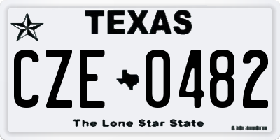 TX license plate CZE0482