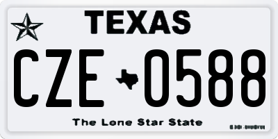 TX license plate CZE0588
