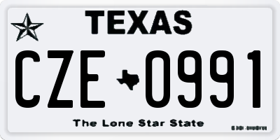 TX license plate CZE0991