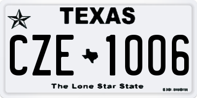 TX license plate CZE1006