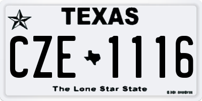 TX license plate CZE1116