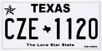 TX license plate CZE1120