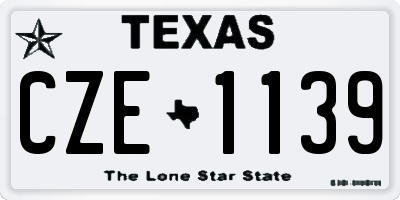 TX license plate CZE1139