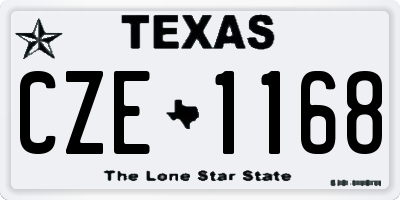 TX license plate CZE1168
