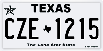 TX license plate CZE1215