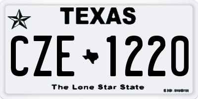 TX license plate CZE1220