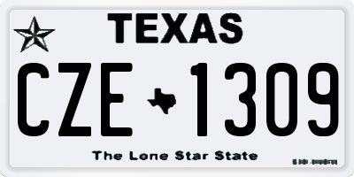 TX license plate CZE1309