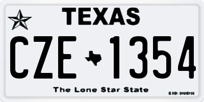 TX license plate CZE1354
