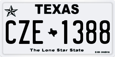 TX license plate CZE1388