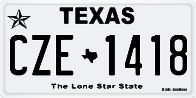 TX license plate CZE1418