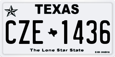 TX license plate CZE1436
