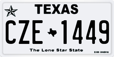 TX license plate CZE1449