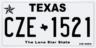 TX license plate CZE1521