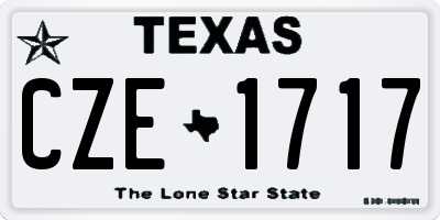 TX license plate CZE1717
