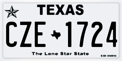 TX license plate CZE1724