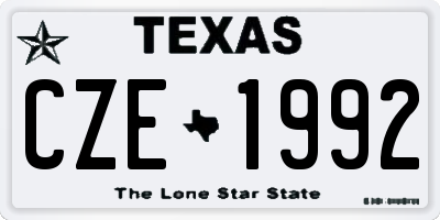 TX license plate CZE1992