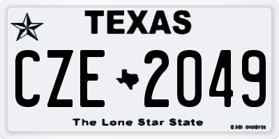 TX license plate CZE2049