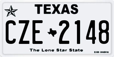 TX license plate CZE2148