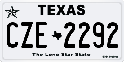 TX license plate CZE2292
