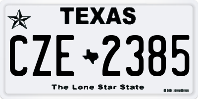TX license plate CZE2385