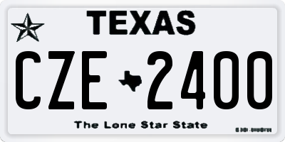 TX license plate CZE2400