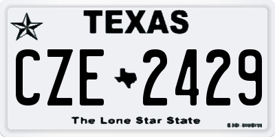 TX license plate CZE2429