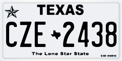 TX license plate CZE2438