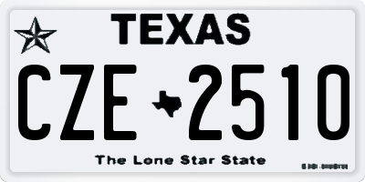 TX license plate CZE2510