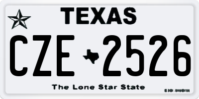 TX license plate CZE2526