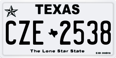 TX license plate CZE2538