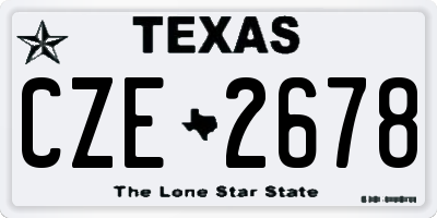 TX license plate CZE2678