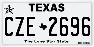 TX license plate CZE2696