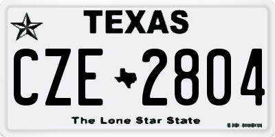 TX license plate CZE2804