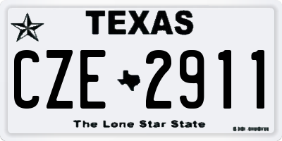 TX license plate CZE2911