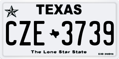 TX license plate CZE3739