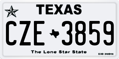 TX license plate CZE3859