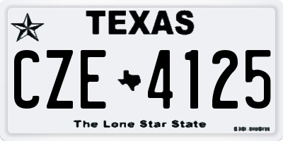 TX license plate CZE4125