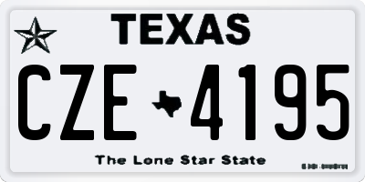 TX license plate CZE4195