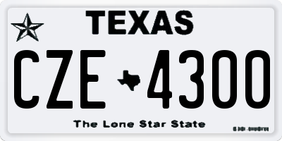 TX license plate CZE4300
