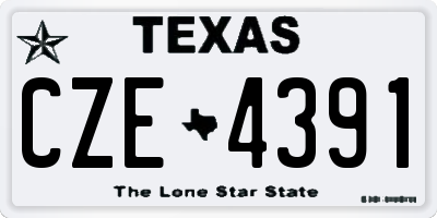 TX license plate CZE4391