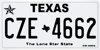 TX license plate CZE4662