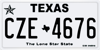 TX license plate CZE4676