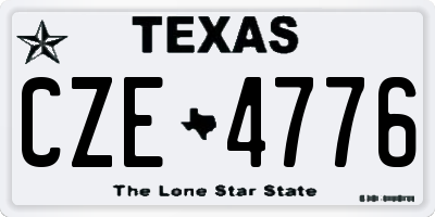 TX license plate CZE4776